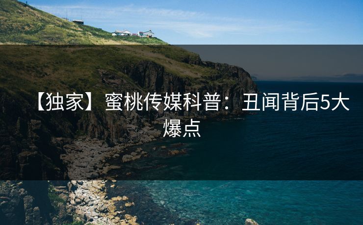 【独家】蜜桃传媒科普：丑闻背后5大爆点