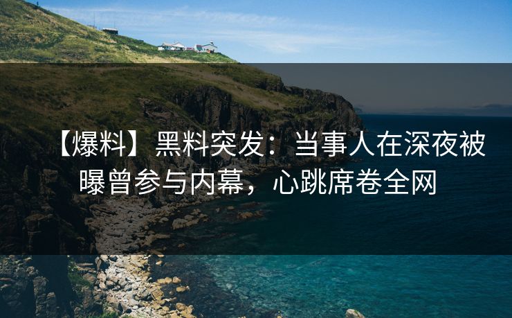 【爆料】黑料突发：当事人在深夜被曝曾参与内幕，心跳席卷全网